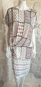 Robe multicolore en soie taille M neuve marque Interdee étiquetée à 119€ (sg) - Imagen 1 de 6