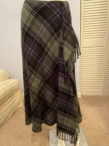 Vtg Evan Picone Womens Skirt A-Line Plaid Fringe Lined Midi Sz 6 - Picture 1 of 9