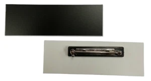 NAME BADGES TAGS 1X3" PINBACK INCLUDED  REUSABLE LOT OF 10  BLANKS BLACK & WHITE - Picture 1 of 5