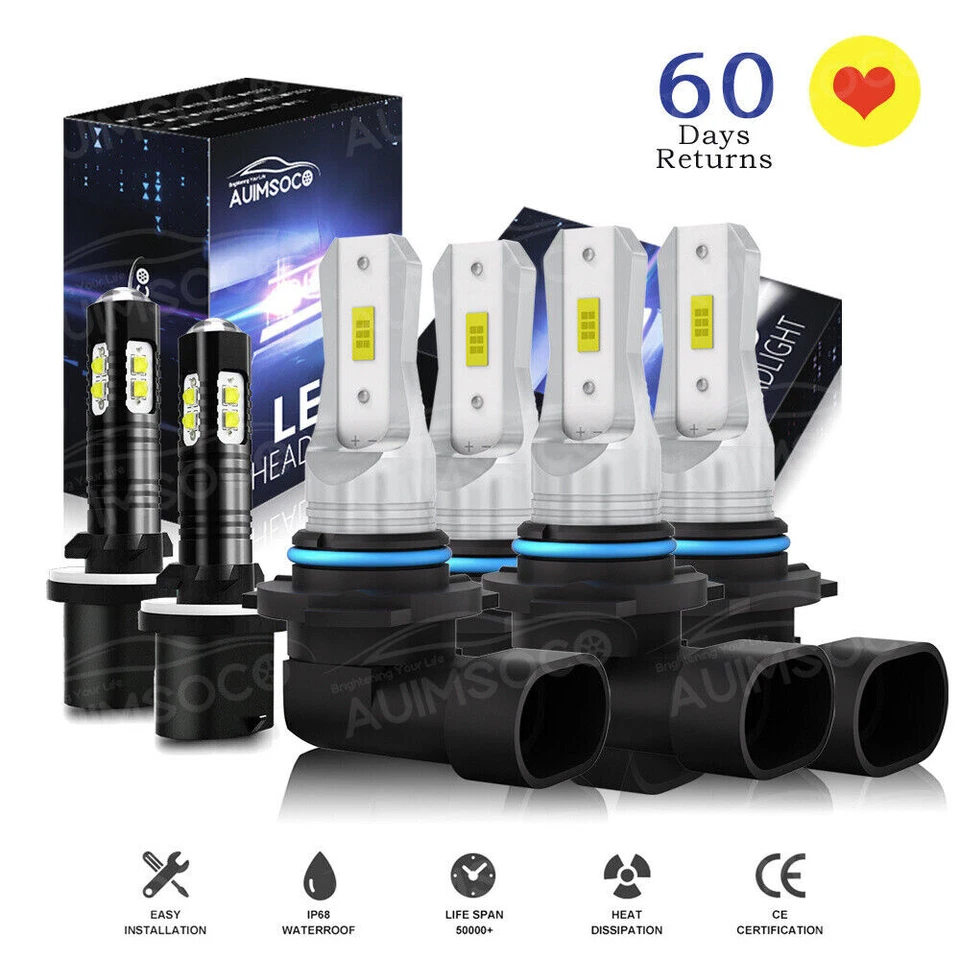 Kit combinado de 6 faros LED y bombillas antiniebla para Chevy Trailblazer 2002-2007 2008 2009 Foto 1 de 4