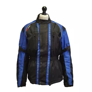 Buffalo Black Blue Armoured Textile Biker Jacket uk Men's XL eu 56 ZZ132 - Picture 1 of 4