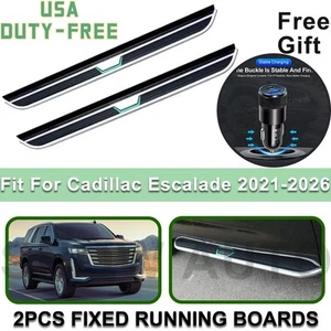 Fits For Cadillac Escalade 2021-2026 Fixed Running Boards Side Steps+CAR CHARGER - Picture 1 of 13