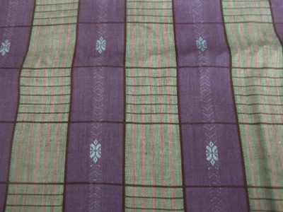 Tela de mezcla de algodón a cuadros a rayas azules y verdes anchas con motivo 2yd 25" x 44 Foto 1 de 4