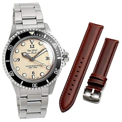 THE STAC Classic Scuba 200 38mm reloj de buceo esfera marfil hecho en japonés... - Imagen 1 de 4