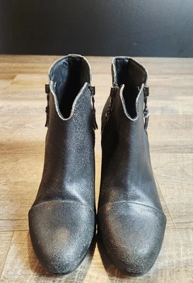 rag & bone Margot Charcoal Gray Distressed Leather Double Zip Ankle Boots SZ 8 - Image 1 of 4