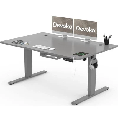 Höhenverstellbarer Schreibtisch Computertisch Bürotisch Elektrisch Memory USB-C - Bild 1 von 4