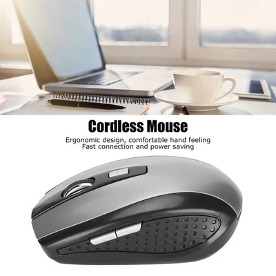 Gray Wireless Mouse 2.4G Ergonomic Mini Optical Computer Accessories For No SG - Image 1 of 4