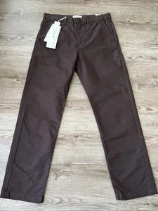 Zara Chino Pants Mens 31 x 30 Brown Straight Leg Nonstretch New - Picture 1 of 17