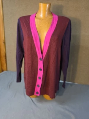 Cárdigan suéter Coldwater Creek colorblock para mujer XL colorido suave Foto 1 de 4