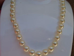 Vintage W Lind Faux Pearl 14k GE Necklace - Picture 1 of 4