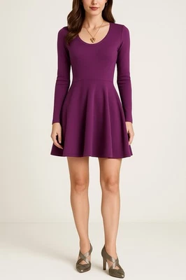 Vestido Y2K Vintage Donna Karan DKNY Coqueta Púrpura Lana Tejido Talla S Usado Una Vez Foto 1 de 4