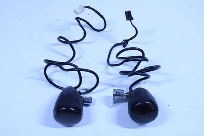 2012 Harley Davidson Dyna Super Glide FXDC OEM Black Front Turn Signals 68972-00 - Image 1 of 4