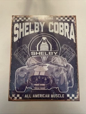 SHELBY COBRA American Man Cave Tin Metal Sign 12” X16” Vintage Look Brand New - Image 1 of 3