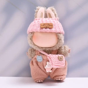 Pink Clothes for Labubu, Handcrafted Crochet 3-Piece Set for 17cm Labubu Outfit - Picture 1 of 5