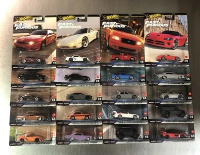 HOT WHEELS PREMIUM FAST & FURIOUS 4 (SETS OF 5) FROM CASE L, CASE K, CASE H & J - Image 1 of 3
