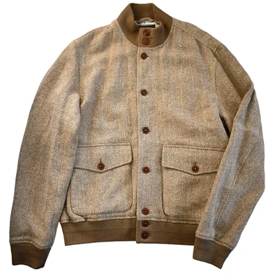 New POLO RALPH LAUREN Herringbone LINEN-Blend Tweed Bomber Jacket XL - Image 1 of 4