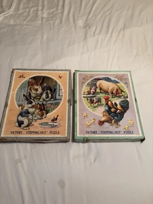 Rompecabezas de madera para niños (2) Victoria “Stepping-Out” G J Hayter Inglaterra Foto 1 de 3