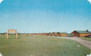 Rustic Roost Log Cabins Iron River WI Vintage Kodachrome Postcard - Picture 1 of 2