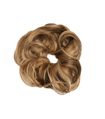 Bollo desordenado Jon Renau EasiWrap medio ondulado sintético teniente marrón y rubio y clips de garra Foto 1 de 4