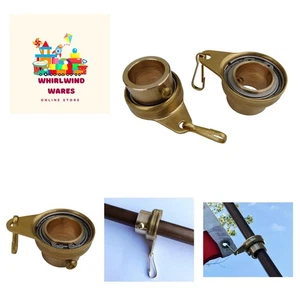 Brass Tangle-Free Flagpole Swivel Rings - Pack of 2 with Steel Bearings - Photo 1/8