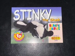 Tarjeta coleccionable Ty Beanie Baby 1998 serie 1 Stinky The Skunk #4017 - Imagen 1 de 2