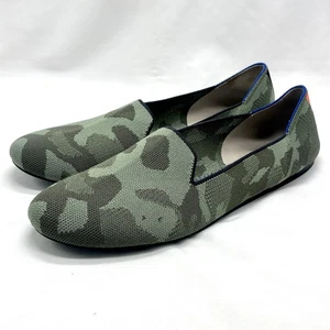 Rothy’s Olive Green Camo Classic Loafer Flats Round Toe Size 13 Missing Insoles - Picture 1 of 7