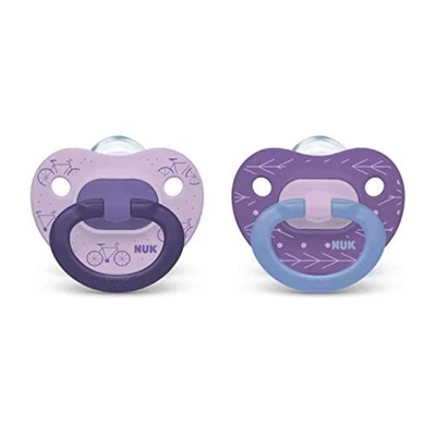 NUK Comfy Orthodontic Pacifiers, Purple Assorted, 18-36 Months, 2 Count, Soft - Image 1 of 2
