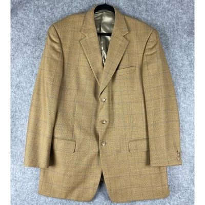 Blazer de lana Oliver vintage abrigo deportivo chaqueta para hombre 44L bronceado ventana 3 botones Foto 1 de 4