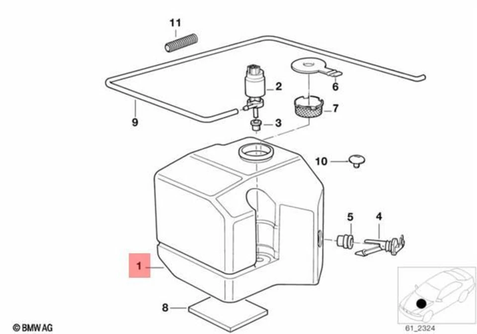 Contenedor de fluido genuino BMW Z3 E36 316i 1.6 1.9 318i 318is 5L 61678366423 Foto 1 de 1