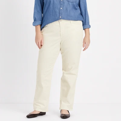 Pantalones de bota Talbots para mujer elásticos de pana Demi marfil recortados al tobillo talla 12 Foto 1 de 4