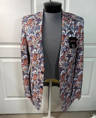 NUEVO CON ETIQUETAS Linea Uomo Multicolor Cachemira Algodón 2Btn Hombres Chaqueta Abrigo Deportivo Blazer 38R Foto 1 de 4