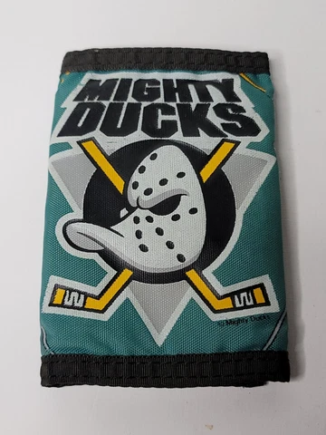 Anaheim Mighty Ducks Wallet Tri Fold Nylon Disney Horizon Designs USA Rare VTG Cover
