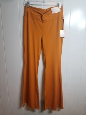 Happily Grey Women's Sz XL  Terracotta Orange Twist Front Flare Leg Leggings - Image 1 of 4
