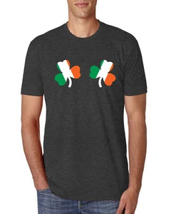 Irish Flag Shamrocks Breasts St. Patricks Day Men Premium Tri Blend T-Shirt - Picture 1 of 17