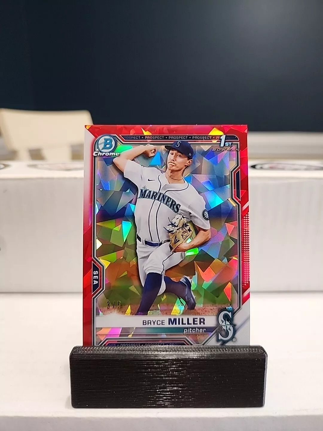 2021 Bowman Draft Sapphire Bryce Miller 1st Sapphire Red Refractor 3/5 #bdc-64