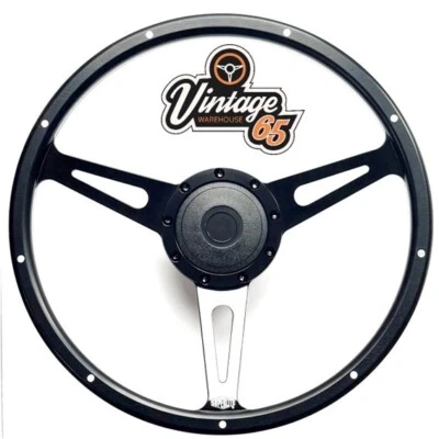 Steering Wheel & Boss Fitting Kit 15" Triple Black Wood Rim For MG MGB GT Midget - Image 1 of 4