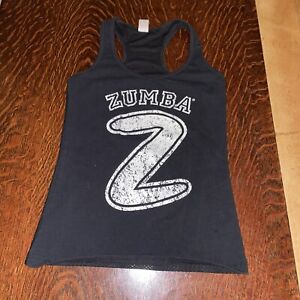 ZUMBA Wear Loose Tank Womens Size S Spicy Small Black Pullover Racerback 