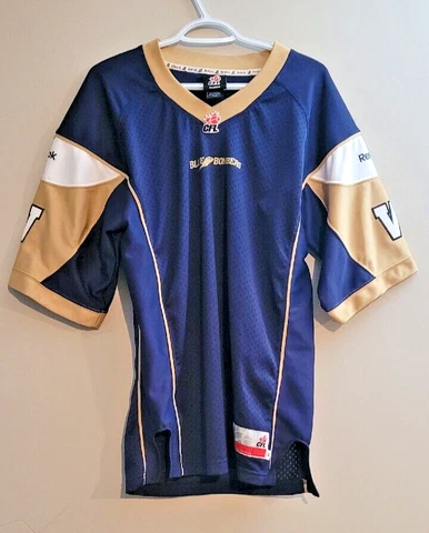 Reebok Winnipeg Blue Bombers Mens Medium Blank CFL Football Jersey Sewn Cover