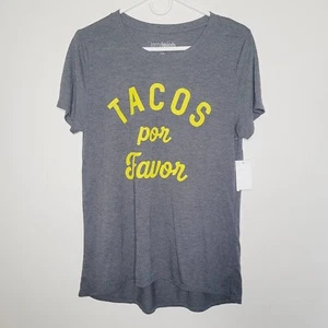 Neu mit Etikett Jerry Leigh T-Shirt Junior XL (16-18) Tacos Por Favor Kurzarm Freizeit - Bild 1 von 4