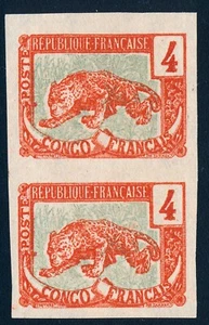French Congo #37, imperf pair, proof 1900 - Picture 1 of 4