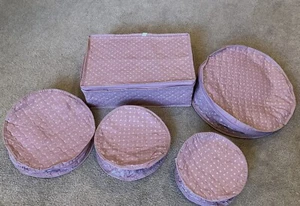 Vintage 5 piezas Estuche de almacenamiento de porcelana fina acolchado de vinilo para tazas y platos con divisores - Imagen 1 de 7