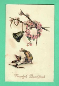 POSTAL VINTAGE CONEJO PASCUA USADA 672 - Imagen 1 de 2