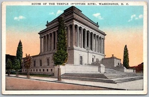 Postal Casa del Templo Rito Escocés Washington DC 1920 - Imagen 1 de 2