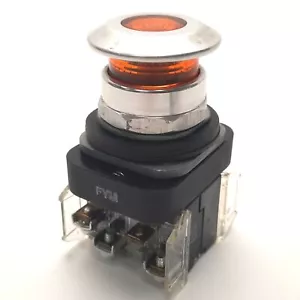 Allen Bradley 800T-FXQH24AA1 Illuminated Pushbutton, Push/Pull, Amber, 24v AC/DC - Picture 1 of 5