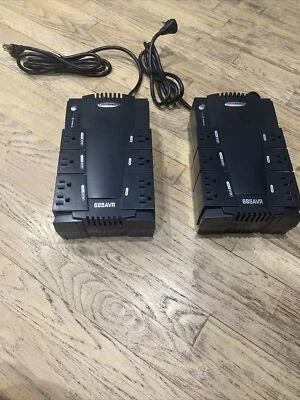 Cyber Power 685 AVR Computer Battery Power Back Up SURGE PROTECTOR (2) Total - Image 1 of 4