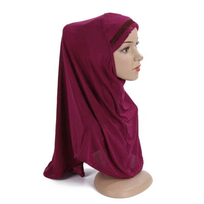 One Piece Muslim Women Amira Hijab Scarf Head Wrap Hat Islamic Headwear Shawl - Imagem 1 de 4