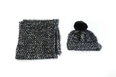 Bufanda y sombrero Isaac Mizrahi SOHO Infinity texturizado - negro Foto 1 de 2