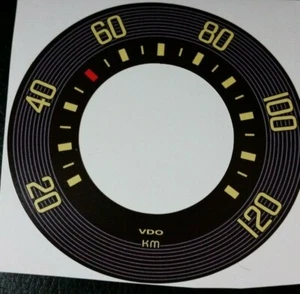VW Bus T1 Tacho Tachofolie bis 120km/h für 80 mph Meilenumbau  - Picture 1 of 1