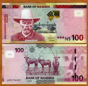 Namibia, 100 dollars, 2018, P-New, UNC Antelopes - Picture 1 of 1