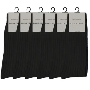 6 PAIRS BLACK COLOR COTTON EXECUTIVE WOMEN DRESS SOCKS SIZE 9-11 THIN & SOFT - Picture 1 of 5